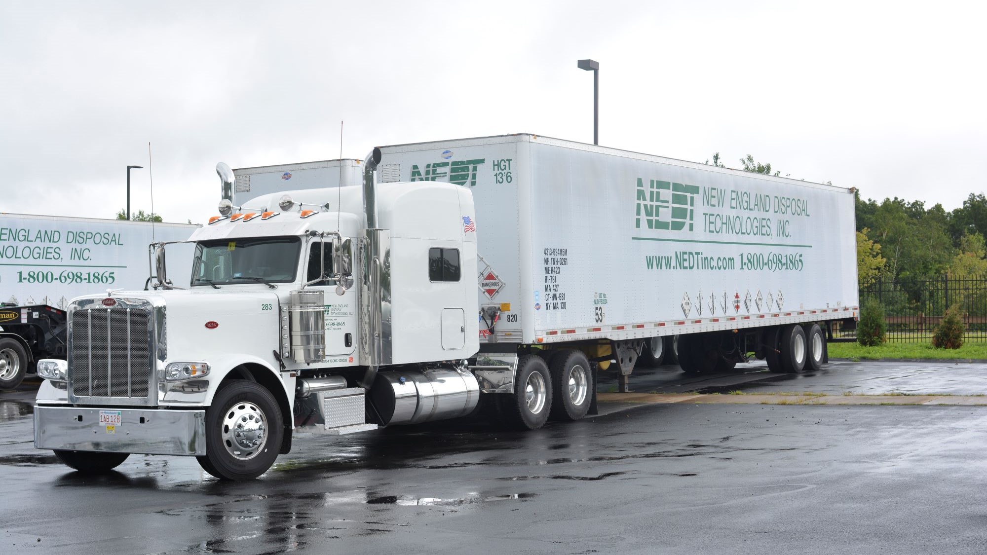 NEDT box truck for hazardous waste transportation and disposal.